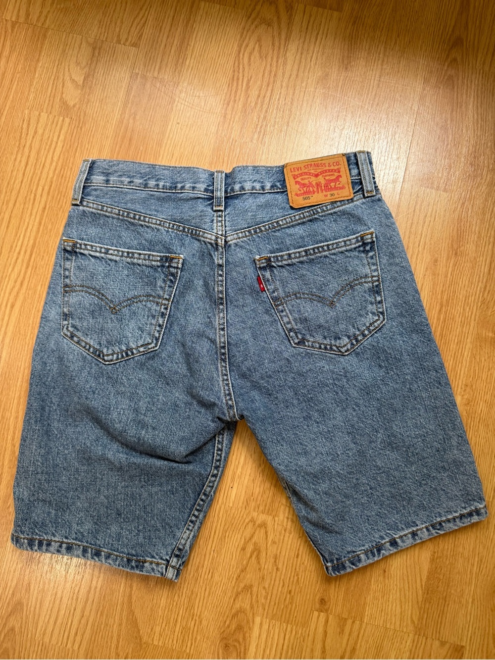 Levi’s 505 Men’s W30 Denim Shorts Blue 100% Cotton Long Bermuda shorts